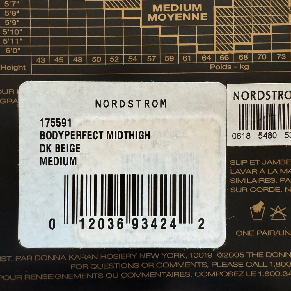 Donna Karan Hosiery, Level 2 Mid-thigh, Size M, Dk Beige, NIB / Unopened - Picture 4 of 6